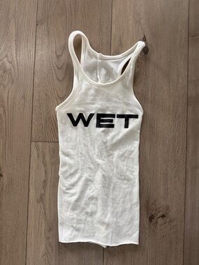 Yeezy White Tank Top with Black "WET" Logo